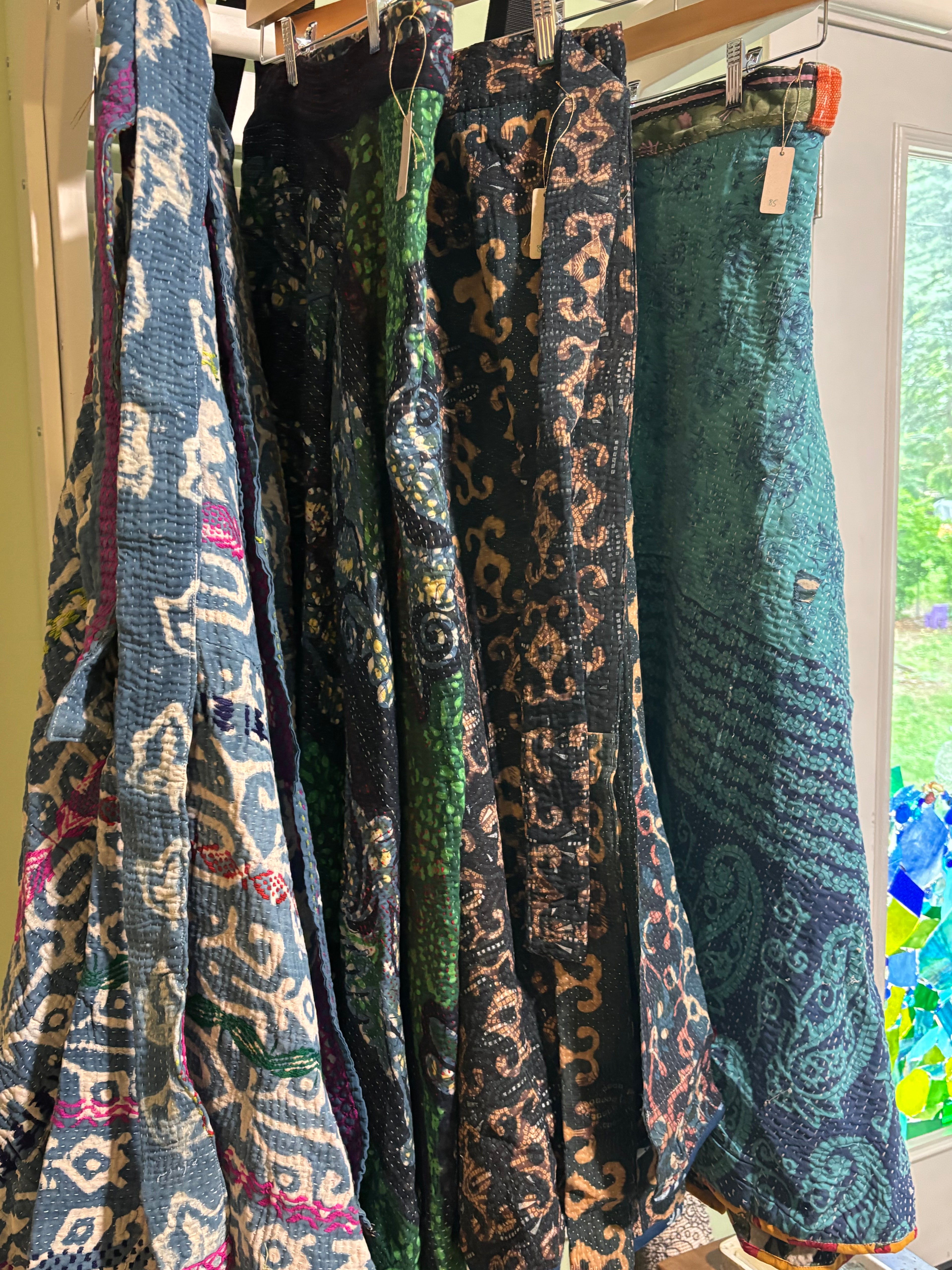 Indigo Kantha Wrap Skirts