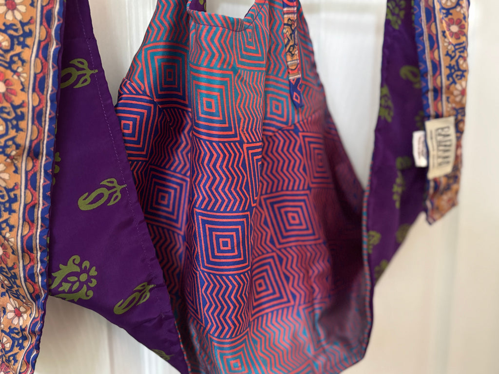 Sari Silk Double Sided Crop Top