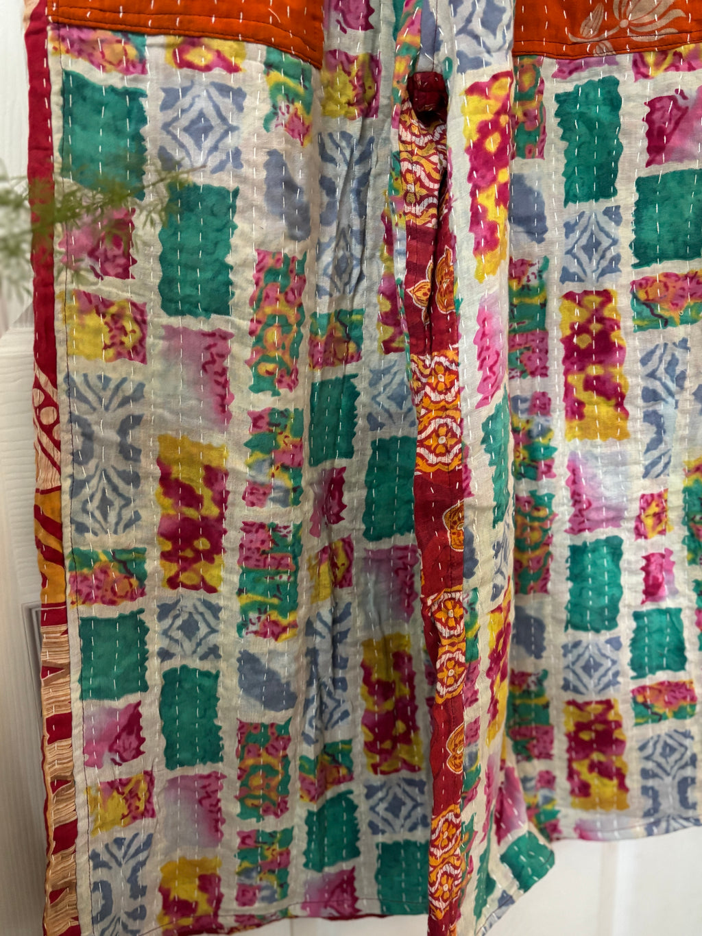 Handmade 100% Cotton Kantha Quilted Reversible Wide Leg Pants