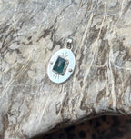 Teal Tourmaline Solid Sterling 925 Silver Necklace