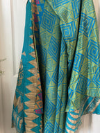 Warfare Worship Skirt | Bohemian Flowy Indian Silk Sari Wrap Skirt - Double Layer , Reversible | Free Flow Dancing Skirt