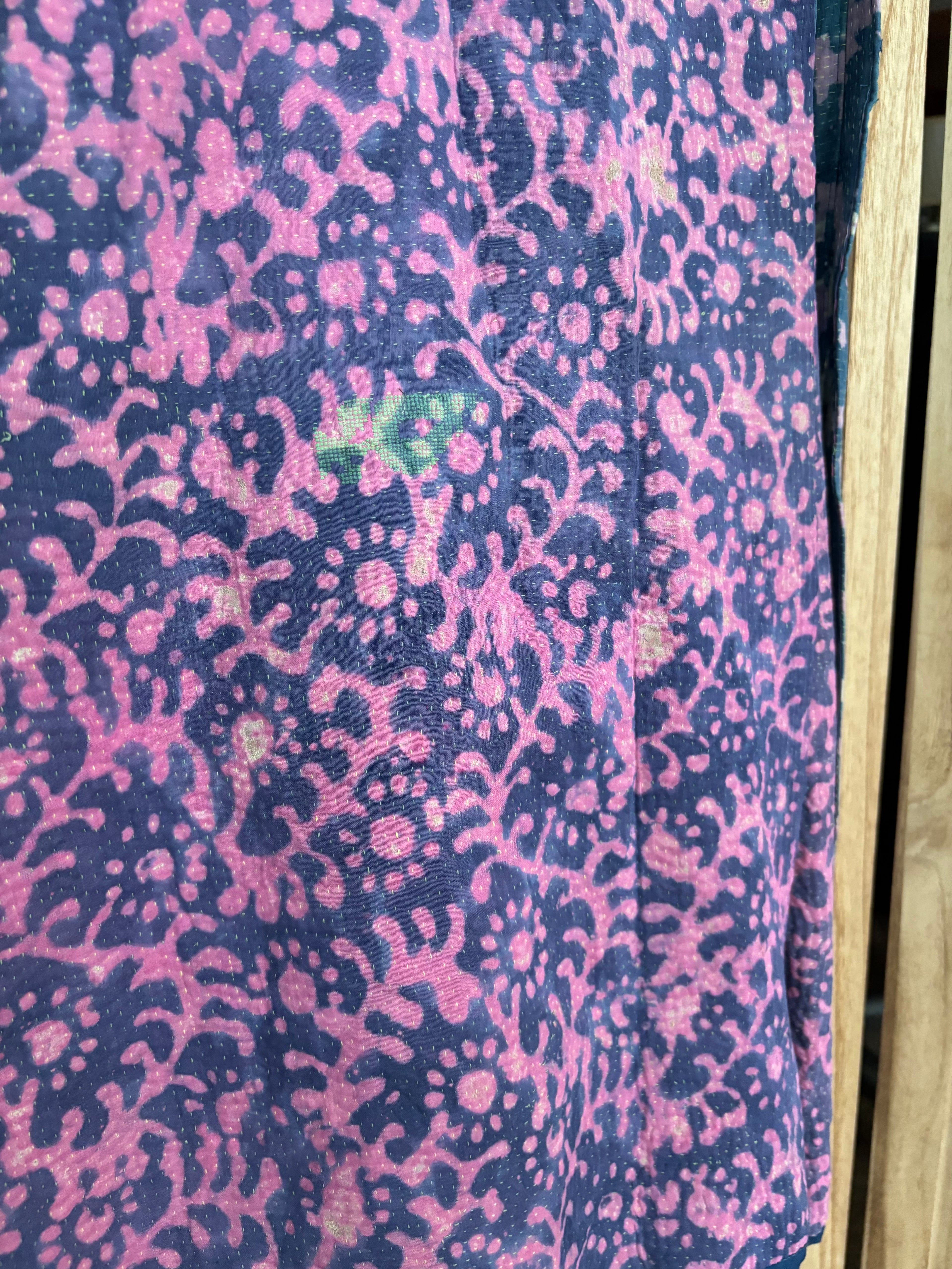 Indigo Kantha Wrap Skirt