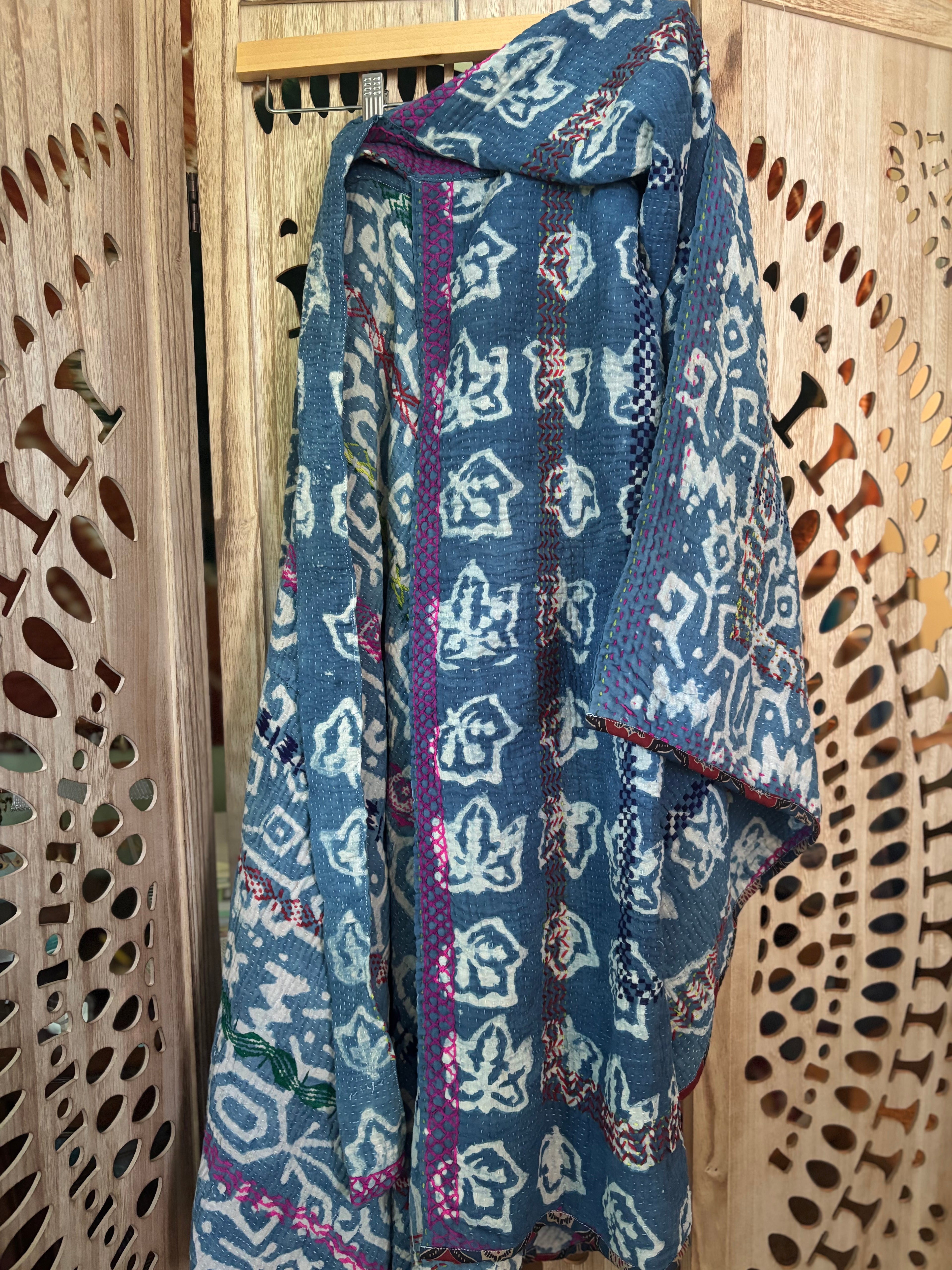 Indigo Kantha Wrap Skirt