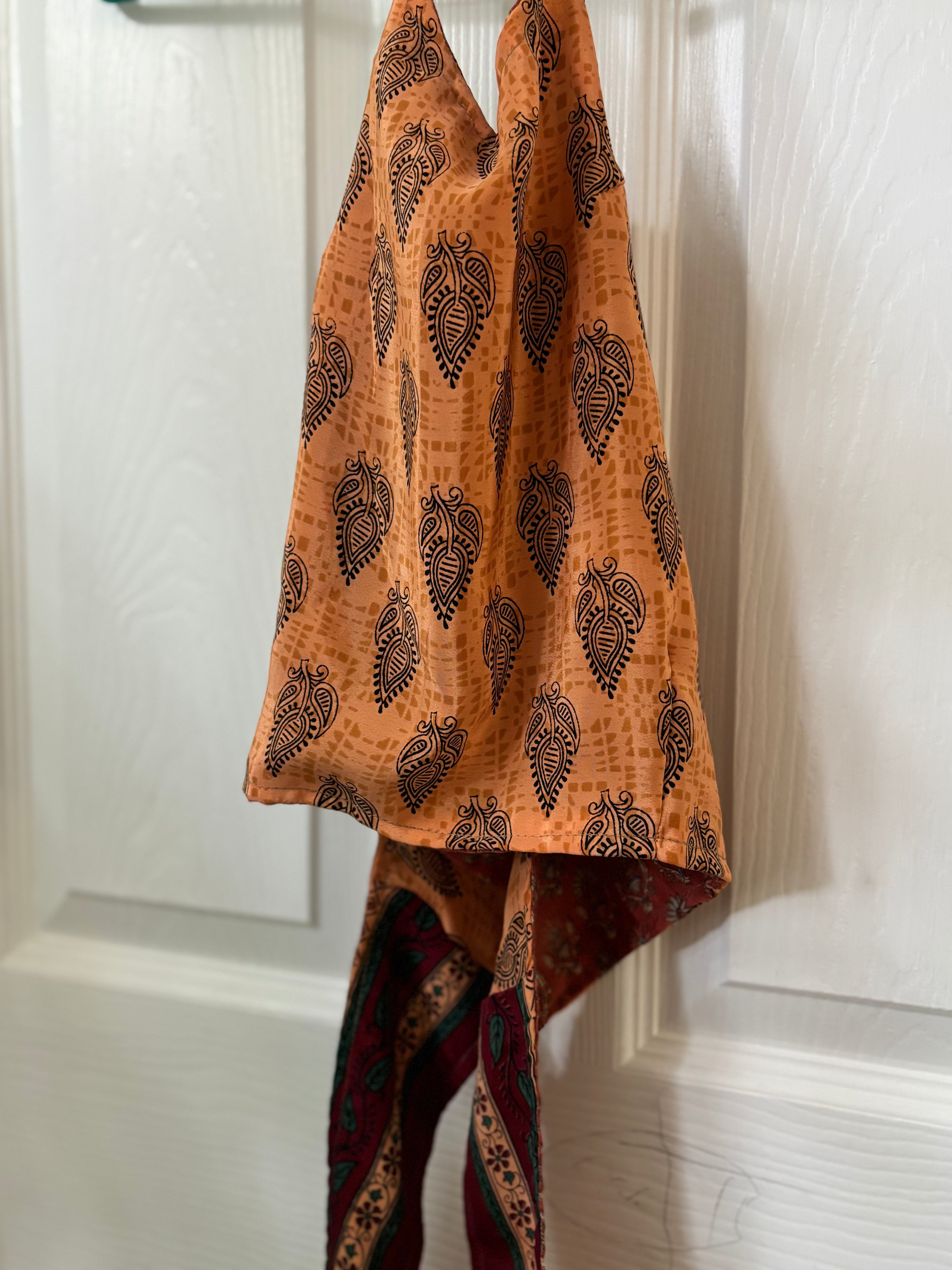 Sari Silk Double Sided Crop Top