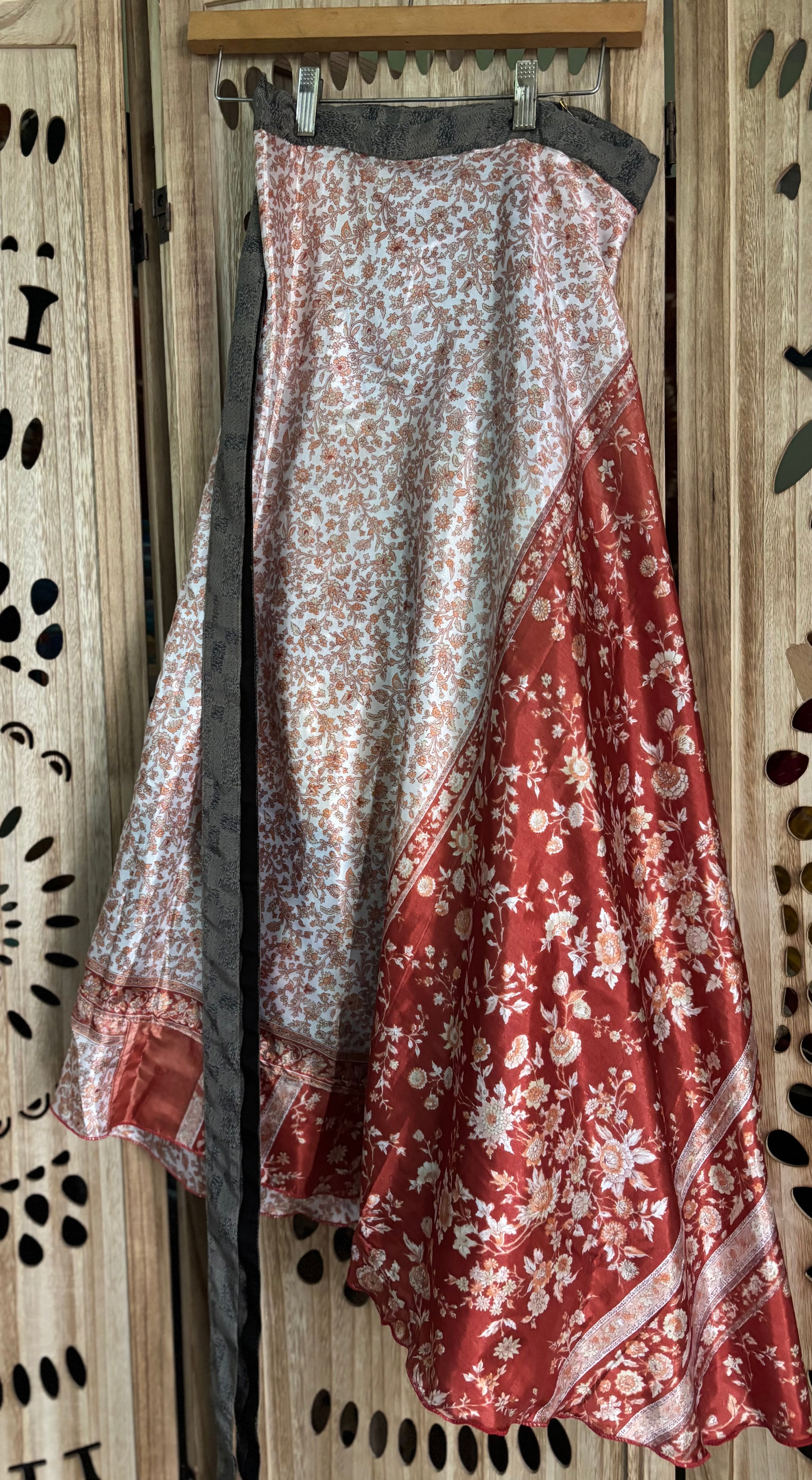 Patchwork Silk Sari Wrap Skirt