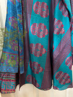 Worship Skirt | Bohemian Flowy Indian Silk Sari Wrap Skirt - Double Layer , Reversible | Free Flow Dancing Skirt