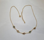 14K Gold over 925 Sterling Silver 5 Stone Tourmaline Convertible Necklace to Wrap Bracelet