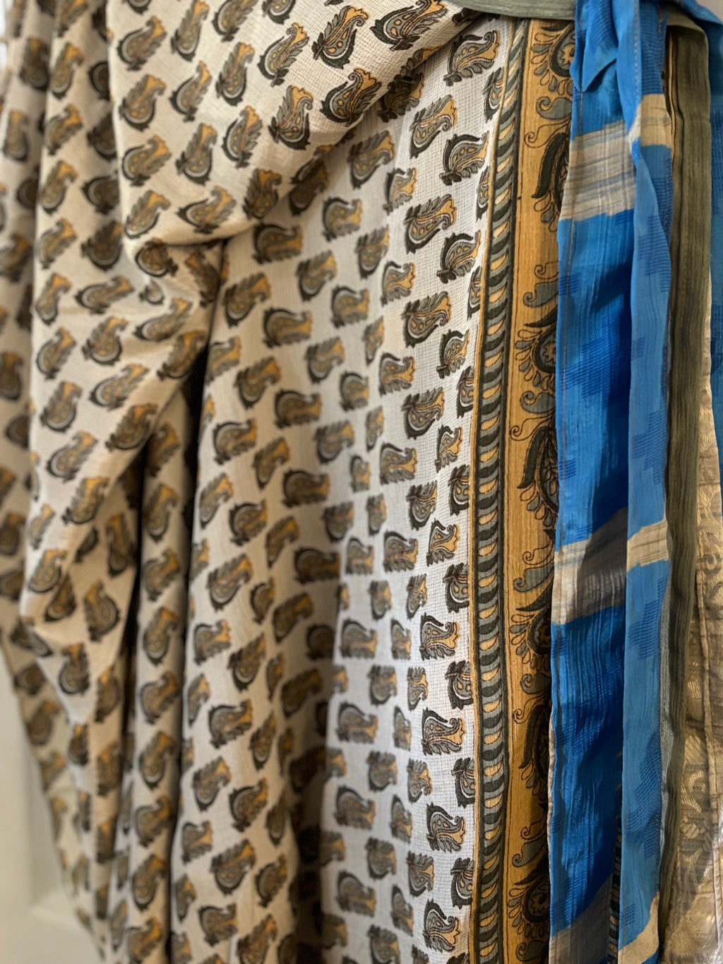 Knee Length Bohemian Flowy Dancing Worship Skirt | Indian Silk Sari Wrap Skirt - Double Layer , Reversible