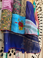 Patchwork Silk Sari Wrap Skirt