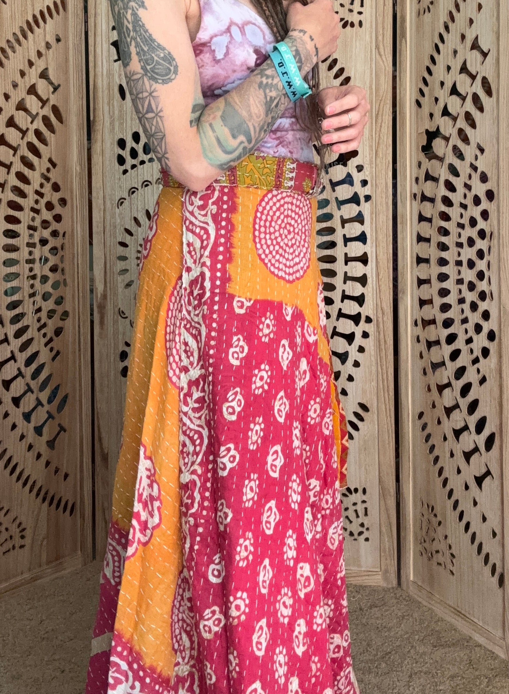 Kantha Wrap Skirt