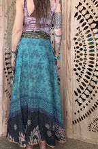 Indigo Kantha Wrap Skirt