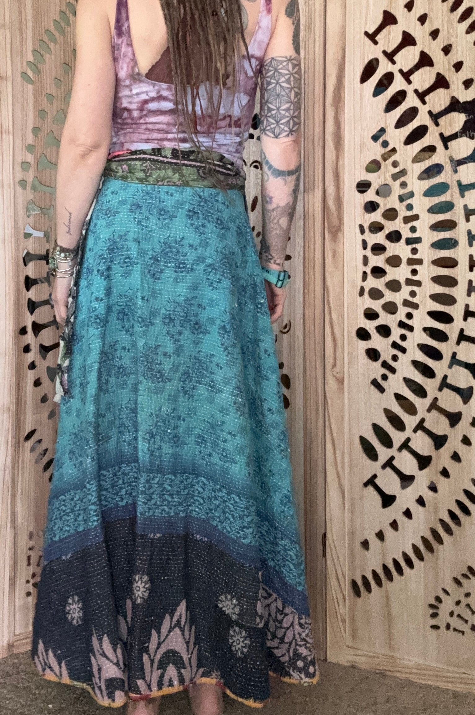 Indigo Kantha Wrap Skirt