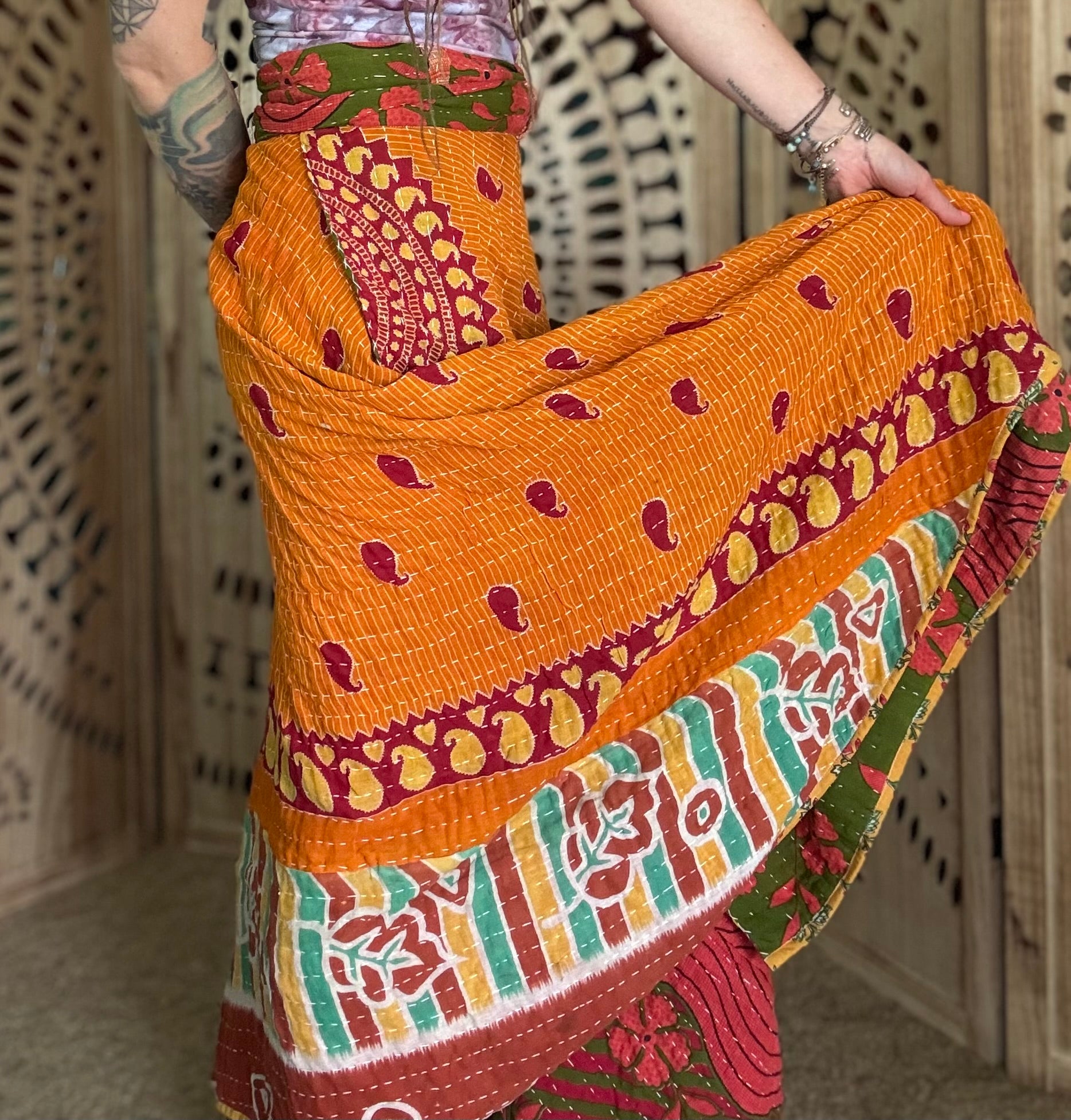 Kantha Wrap Skirt