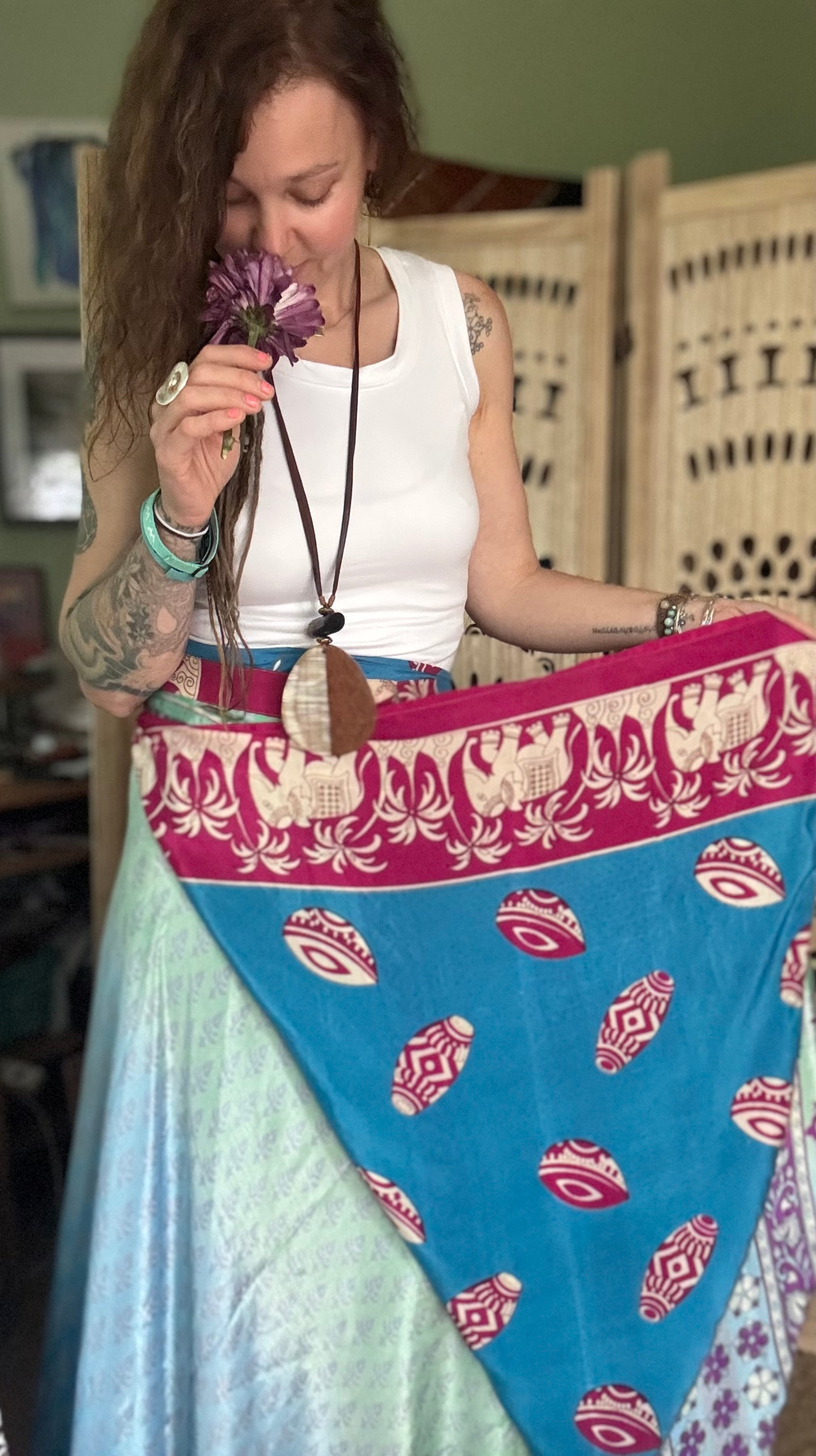 Sari Silk Wrap Skirt
