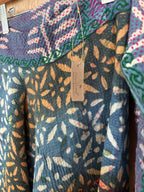 Indigo Kantha Wrap Skirt - Tribal Print