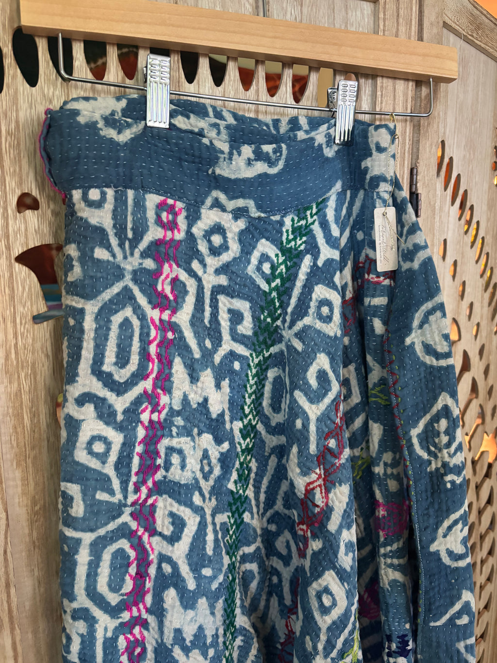 Indigo Kantha Wrap Skirt