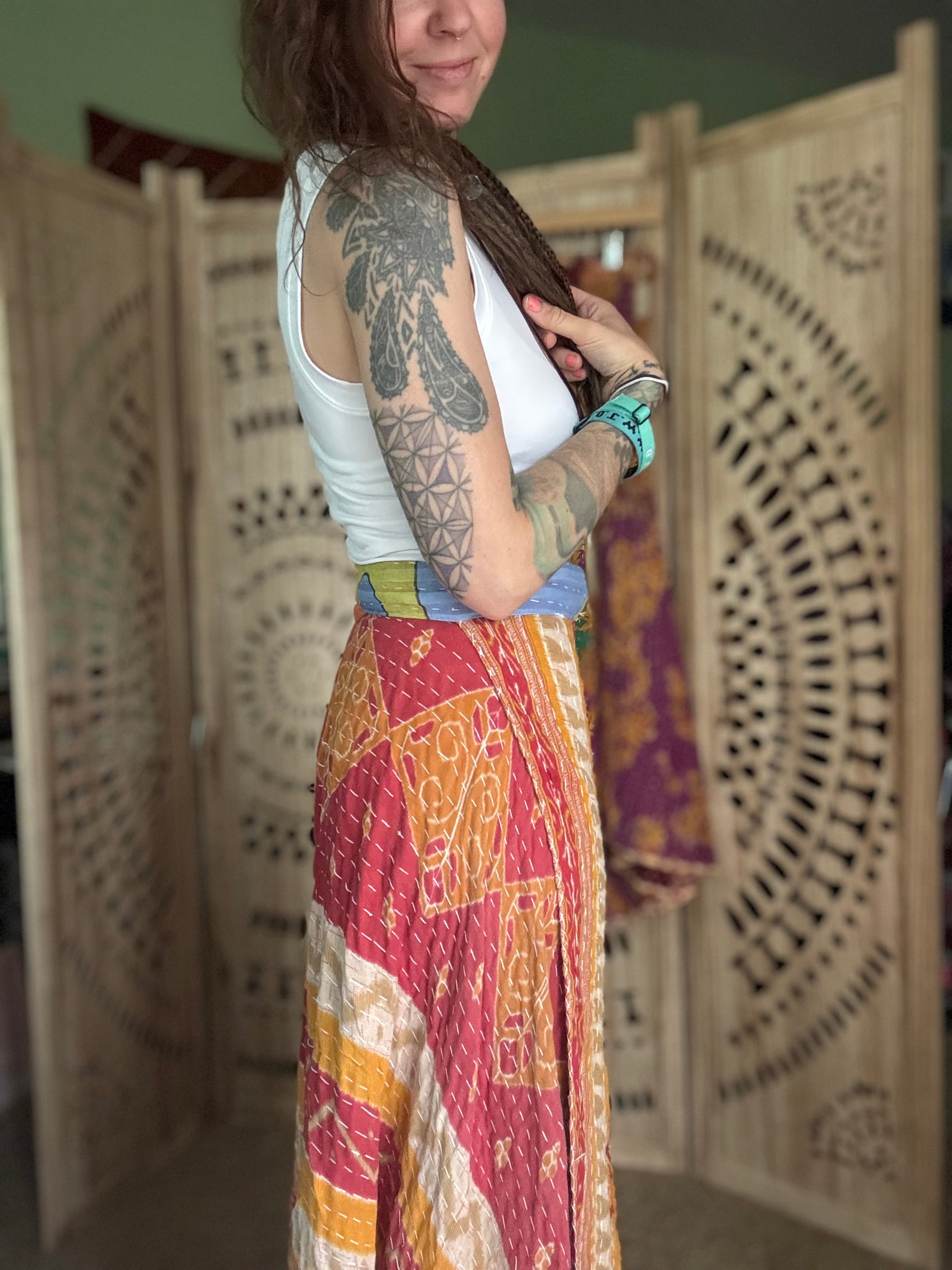 Kantha Wrap Skirt