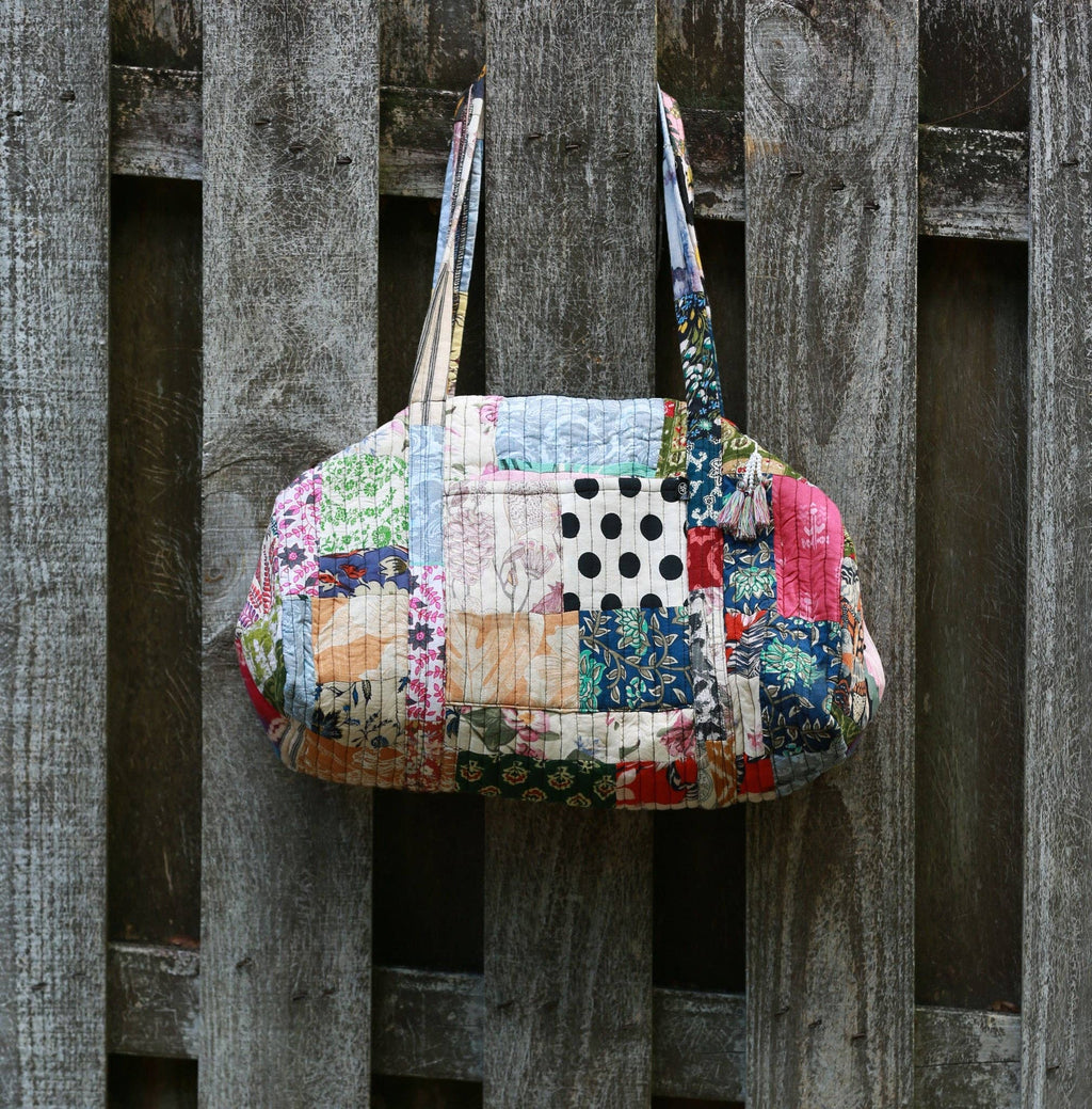 Quilted Patchwork Durable Mini Duffel Bag