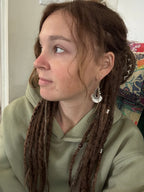 Bohemian Tribal Antique Silver on Brass Earrings