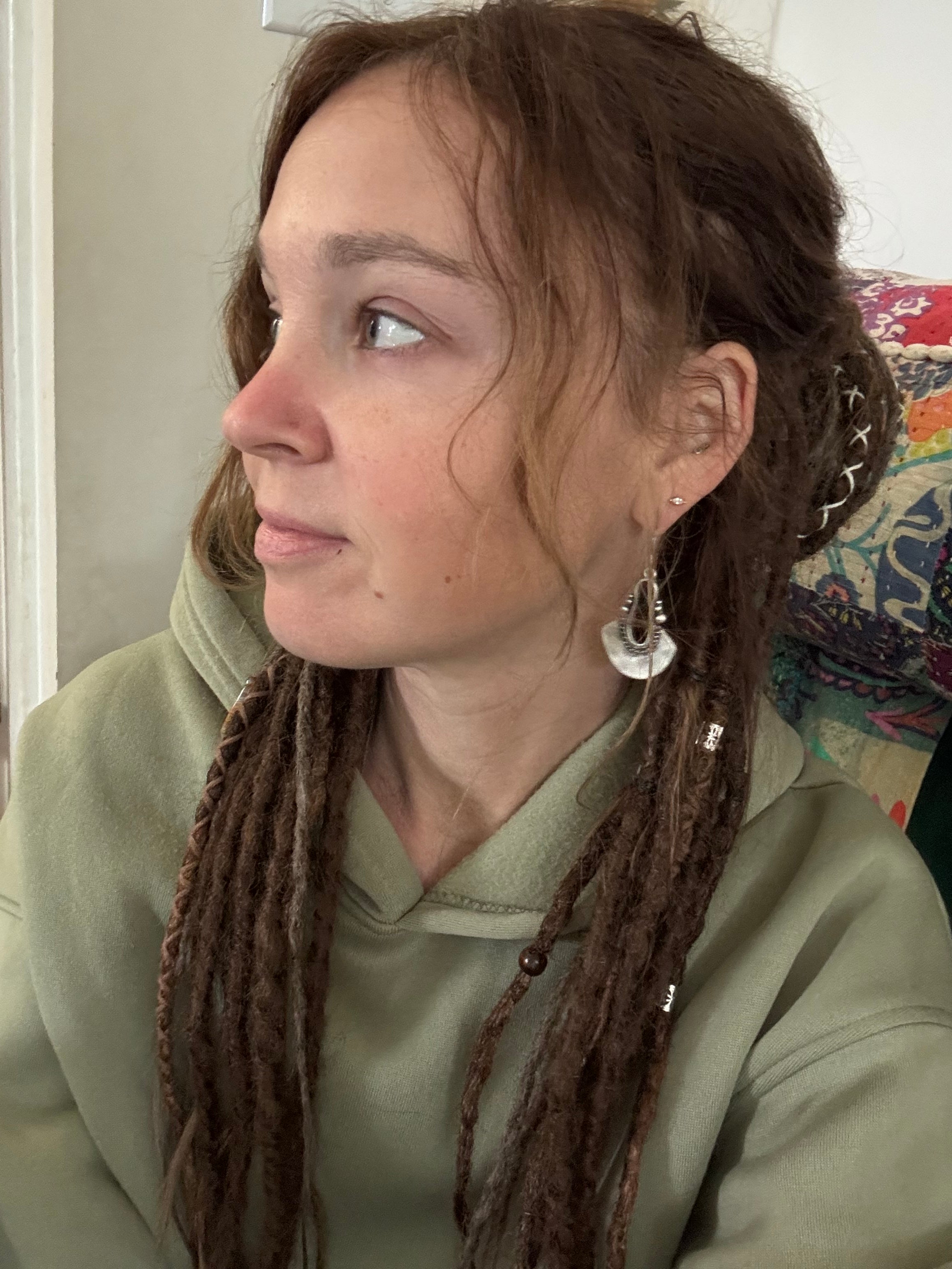 Bohemian Tribal Antique Silver on Brass Earrings