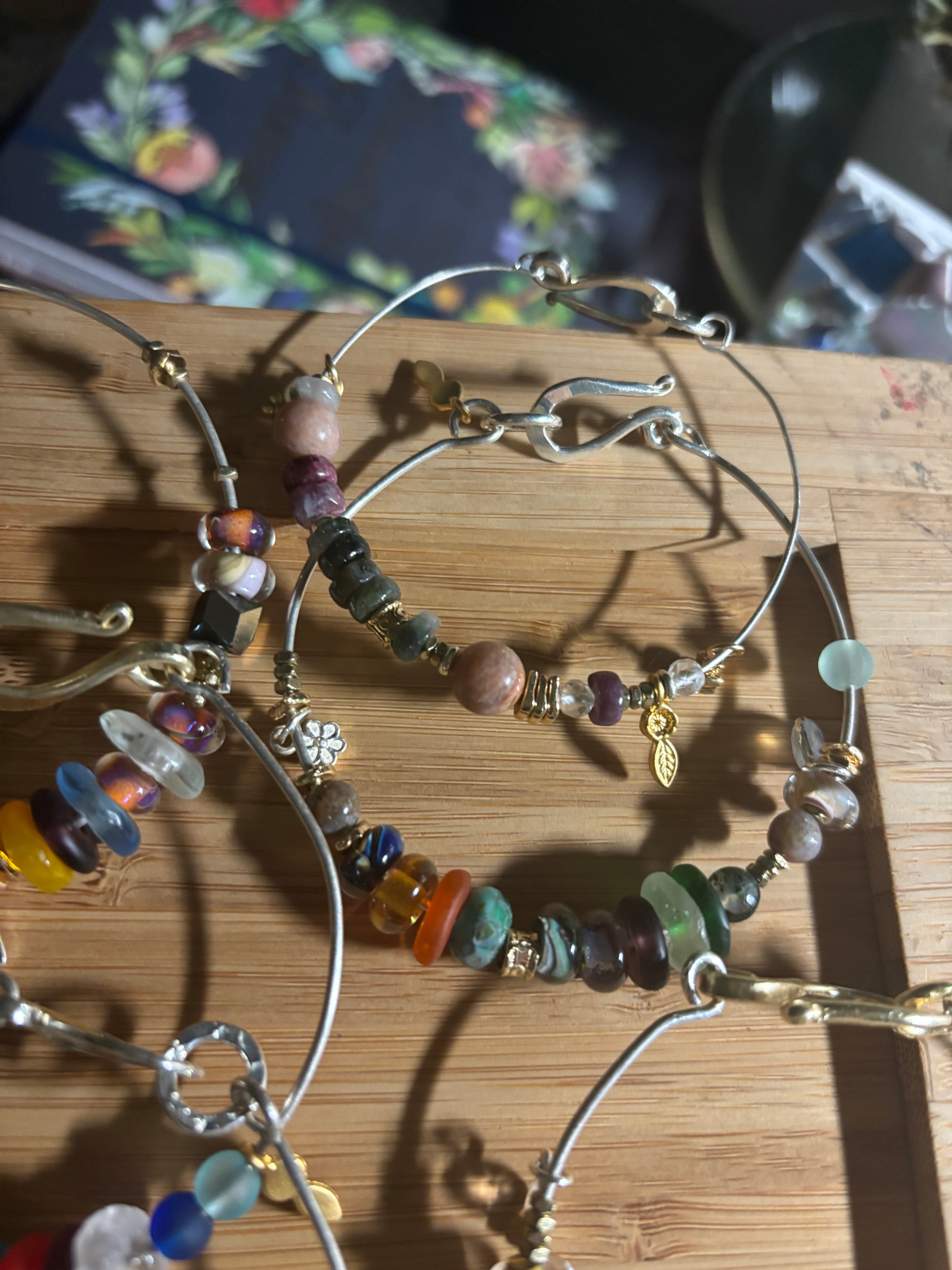 Alaila Beaded Boho Bangles 925 Silver