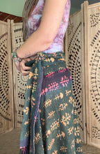 Indigo Kantha Wrap Skirt - Tribal Print