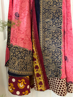 Warfare Worship Skirt | Bohemian Flowy Indian Silk Sari Wrap Skirt - Double Layer , Reversible | Free Flow Dancing Skirt
