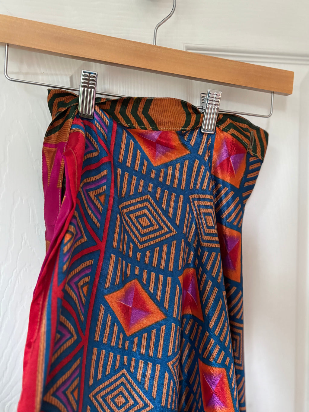 Worship Skirt | Bohemian Flowy Indian Silk Sari Wrap Skirt - Double Layer , Reversible | Free Flow Dancing Skirt