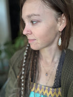 Moonstone Bohemian Tribal 14k Gold on Brass Earrings