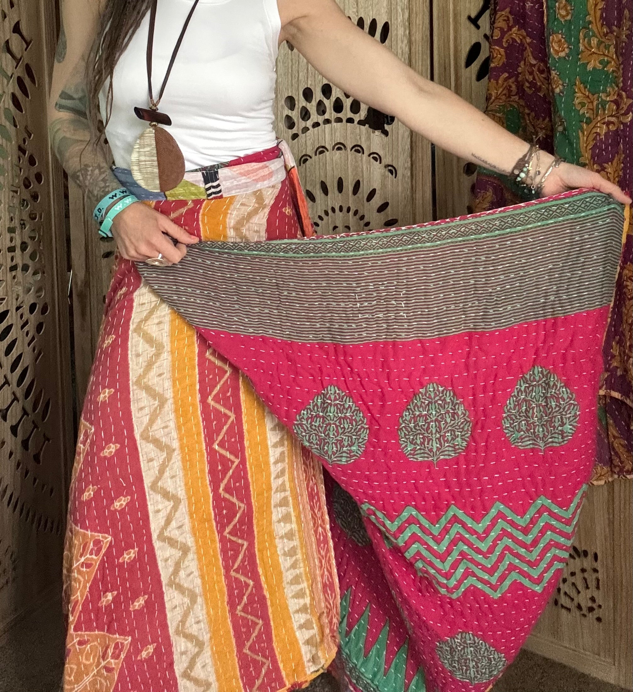 Kantha Wrap Skirt