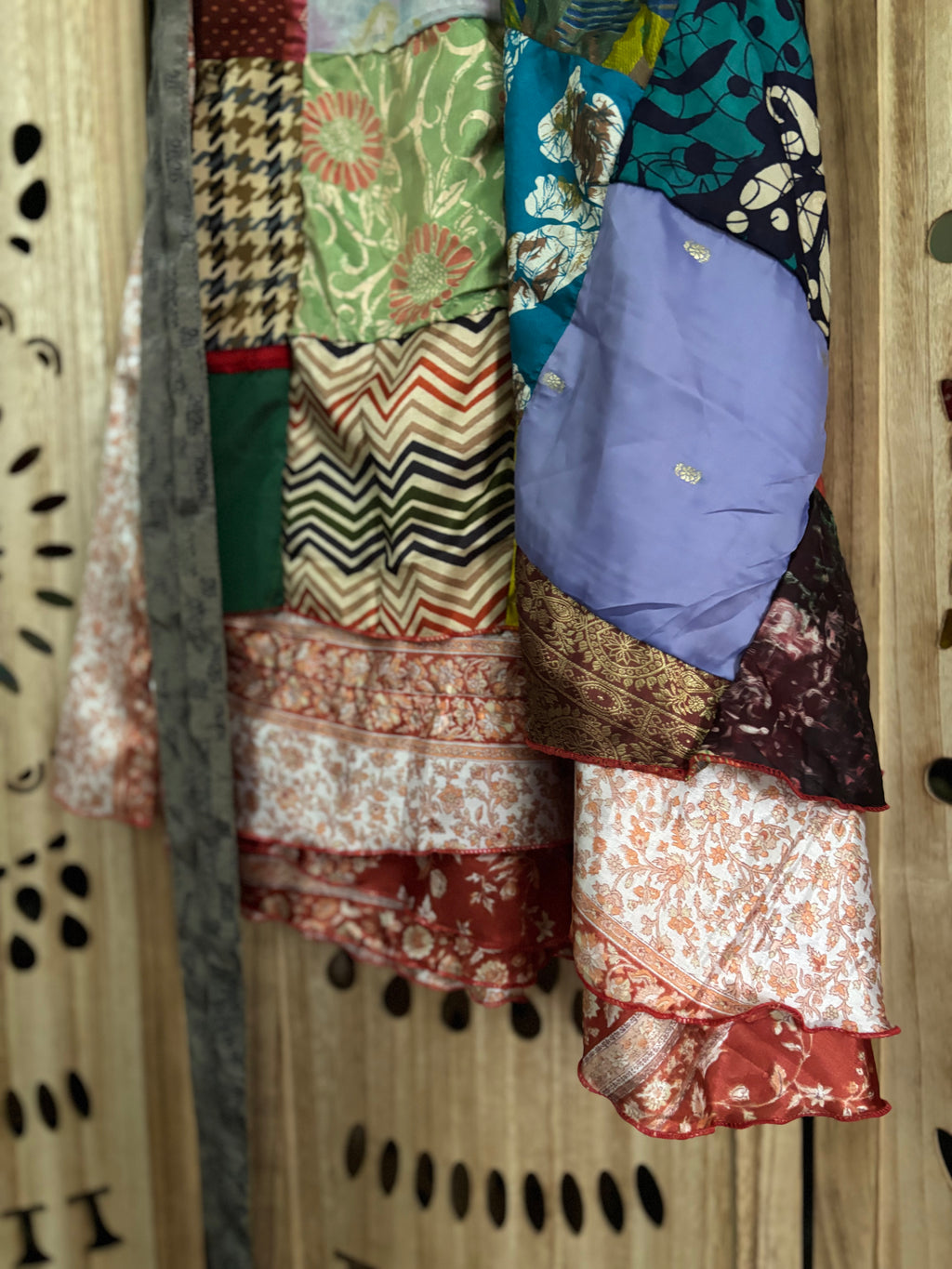 Patchwork Silk Sari Wrap Skirt
