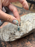 Tourmaline + Raw Emerald + Moonstone Solid Sterling 925 Silver Ethnic Pendant