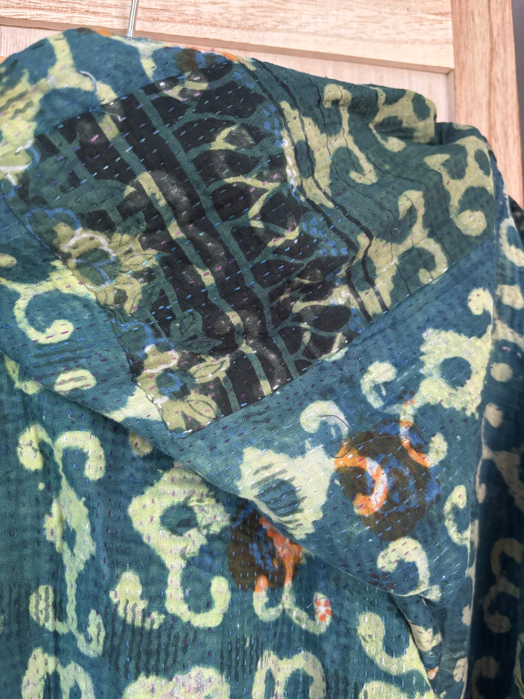 Indigo Kantha Wrap Skirt - Tribal Print