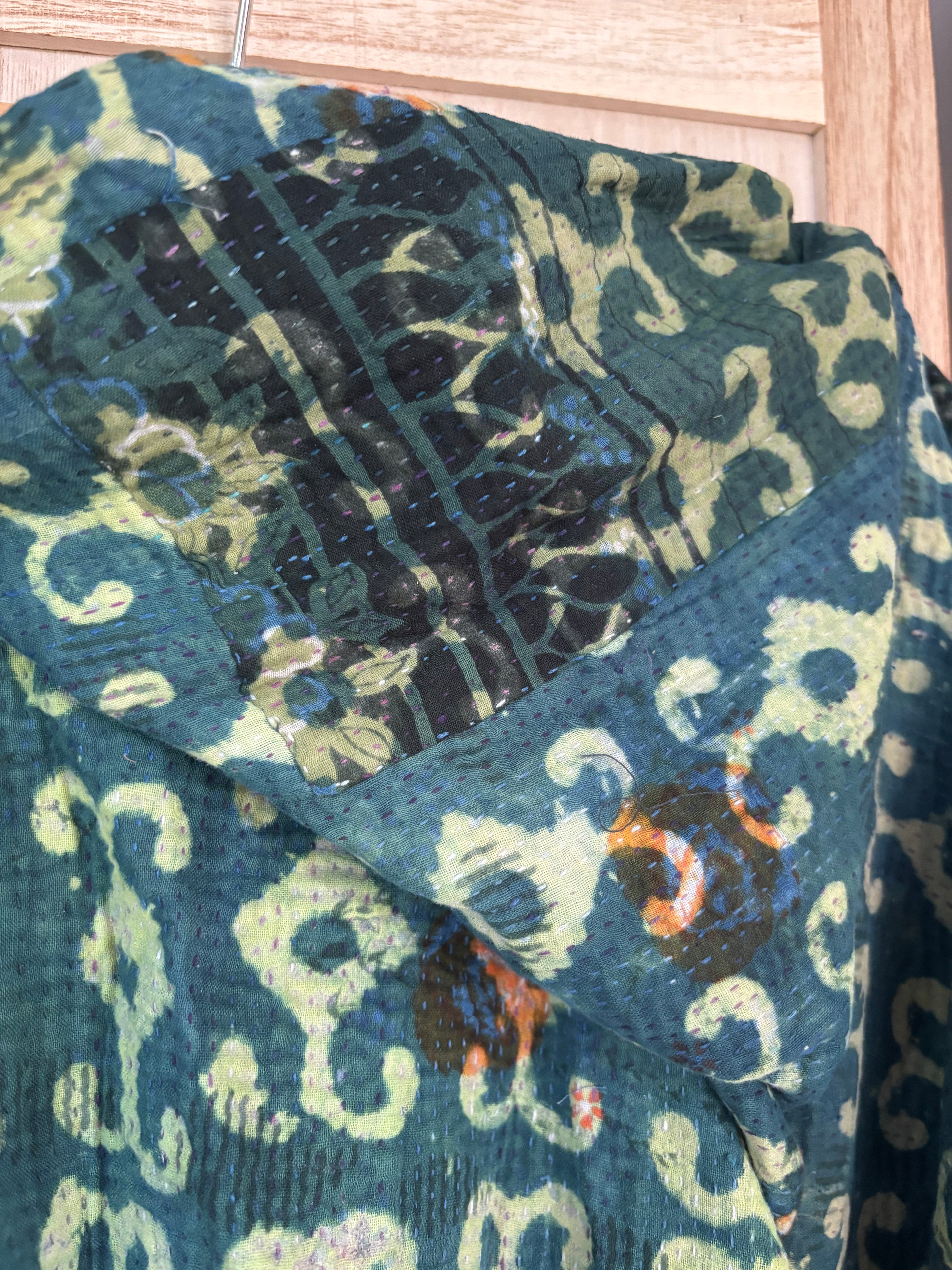 Indigo Kantha Wrap Skirt - Tribal Print