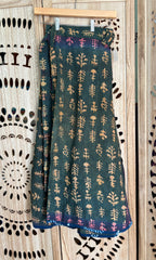 Indigo Kantha Wrap Skirt - Tribal Print