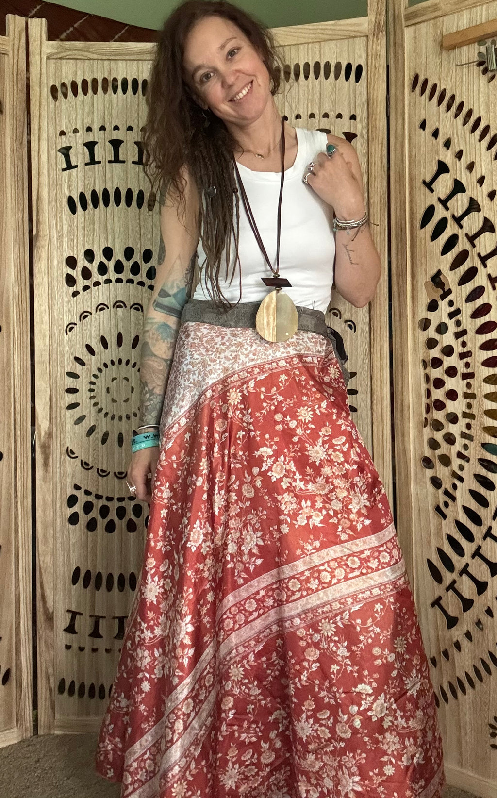 Patchwork Silk Sari Wrap Skirt