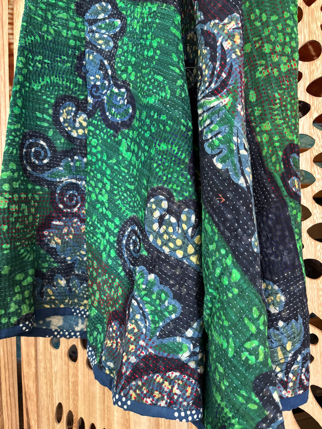 Indigo Kantha Wrap Skirt