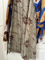 Bohemian Flowy Indian Silk Sari Wrap Skirt - Double Layer , Reversible | Free Flow Dancing Skirt