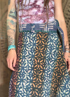 Indigo Kantha Wrap Skirt - Tribal Print