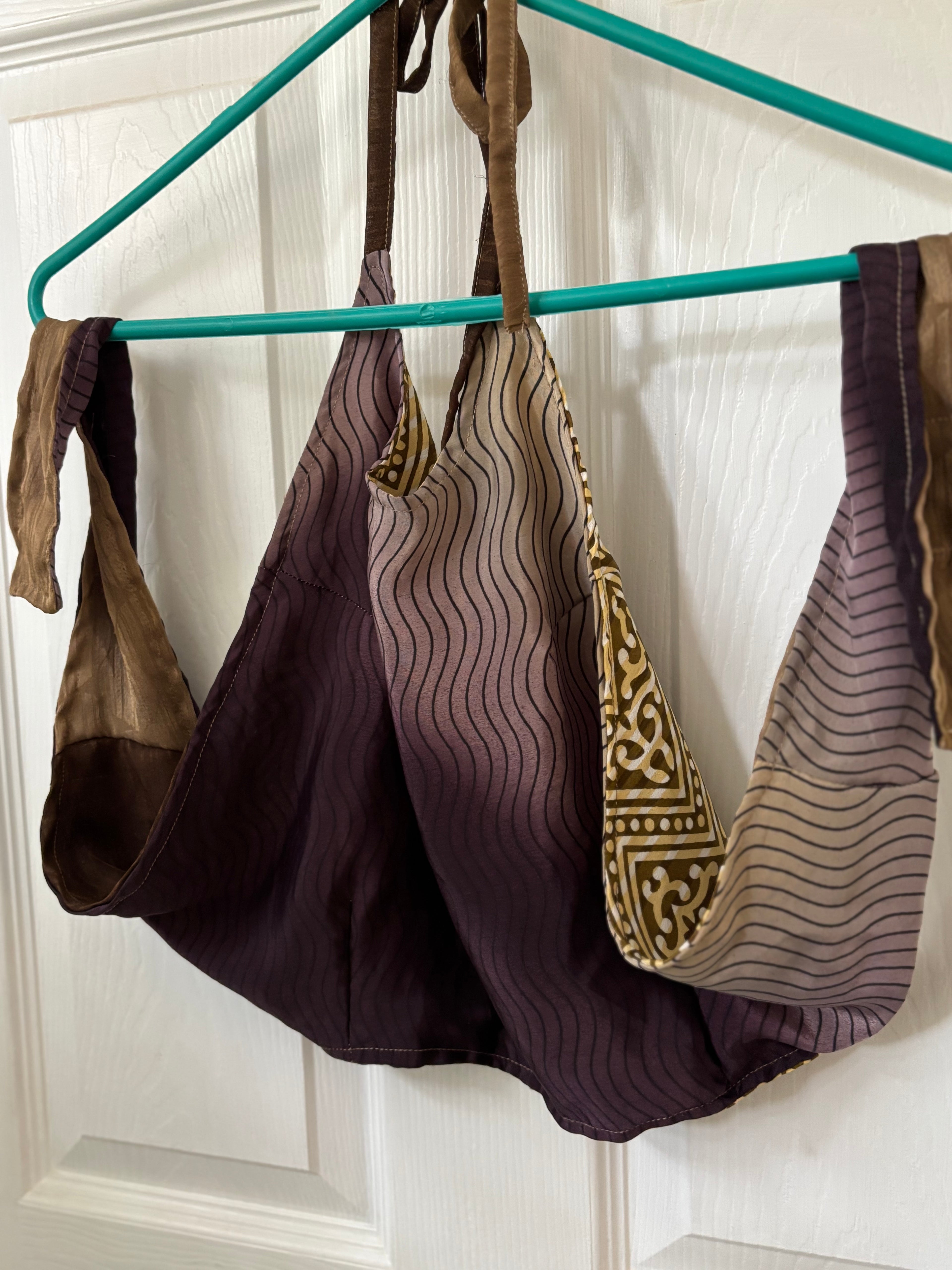 Sari Silk Double Sided Crop Top