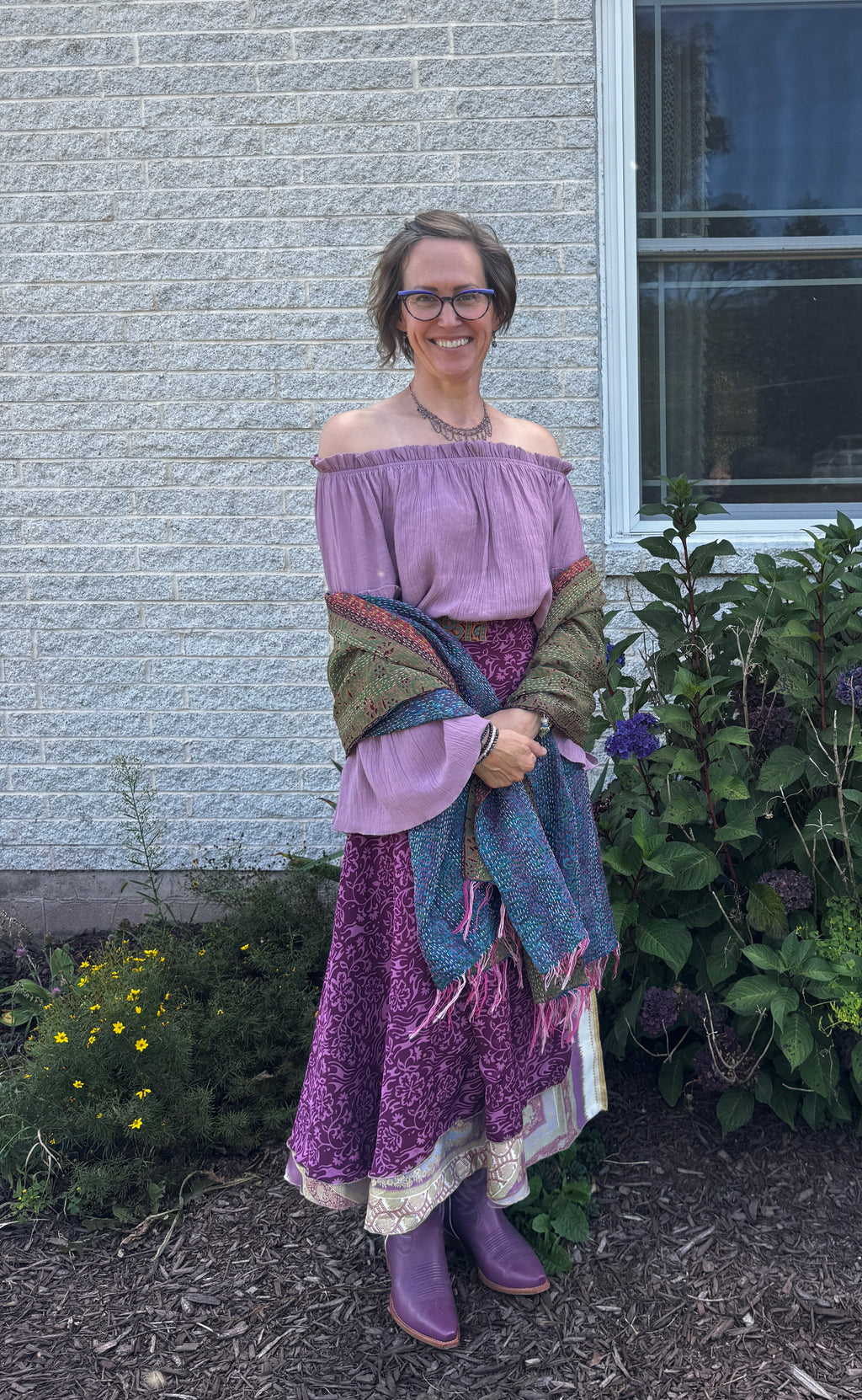 Indian Silk Sari Wrap Skirt - Double Layer , Reversible | Warfare Worship Skirt - Randomly Selected