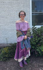 Indian Silk Sari Wrap Skirt - Double Layer , Reversible | Warfare Worship Skirt - Randomly Selected