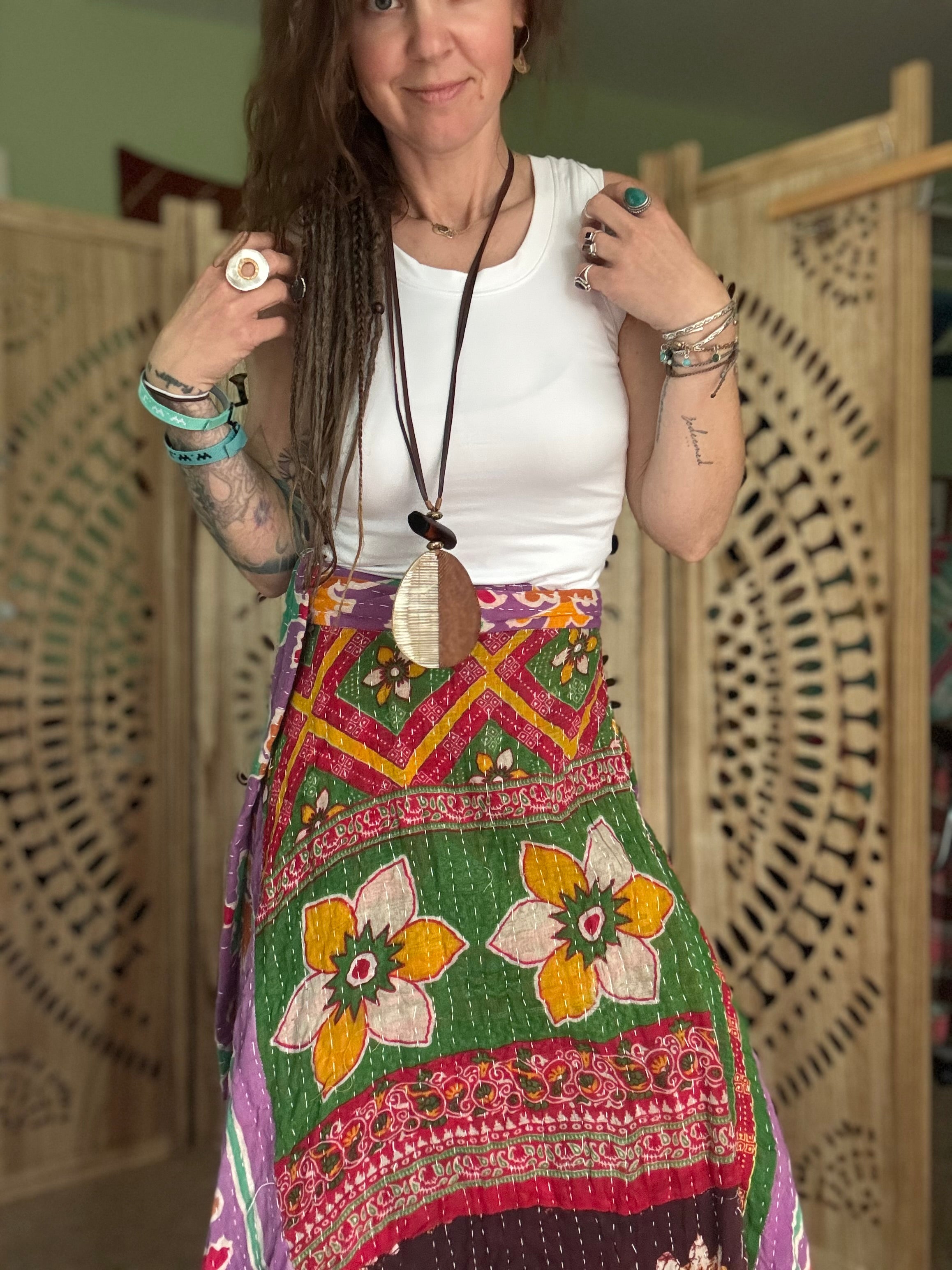 Kantha Wrap Skirt