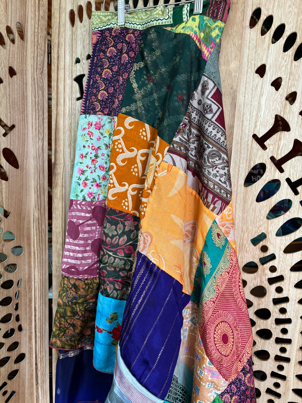 Patchwork Silk Sari Wrap Skirt