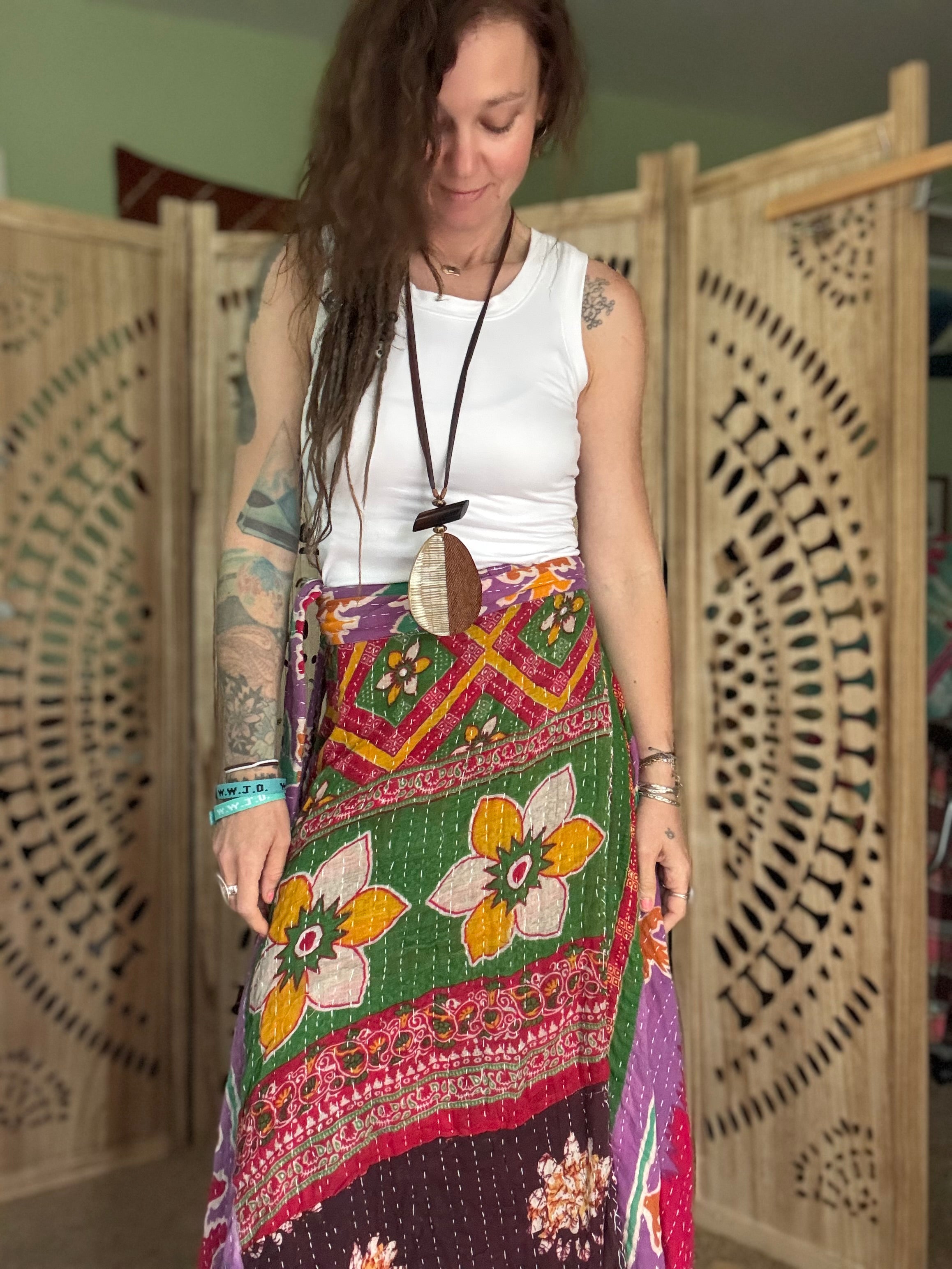 Kantha Wrap Skirt