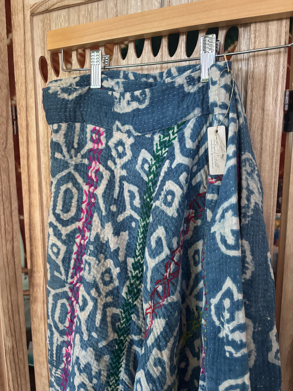 Indigo Kantha Wrap Skirt