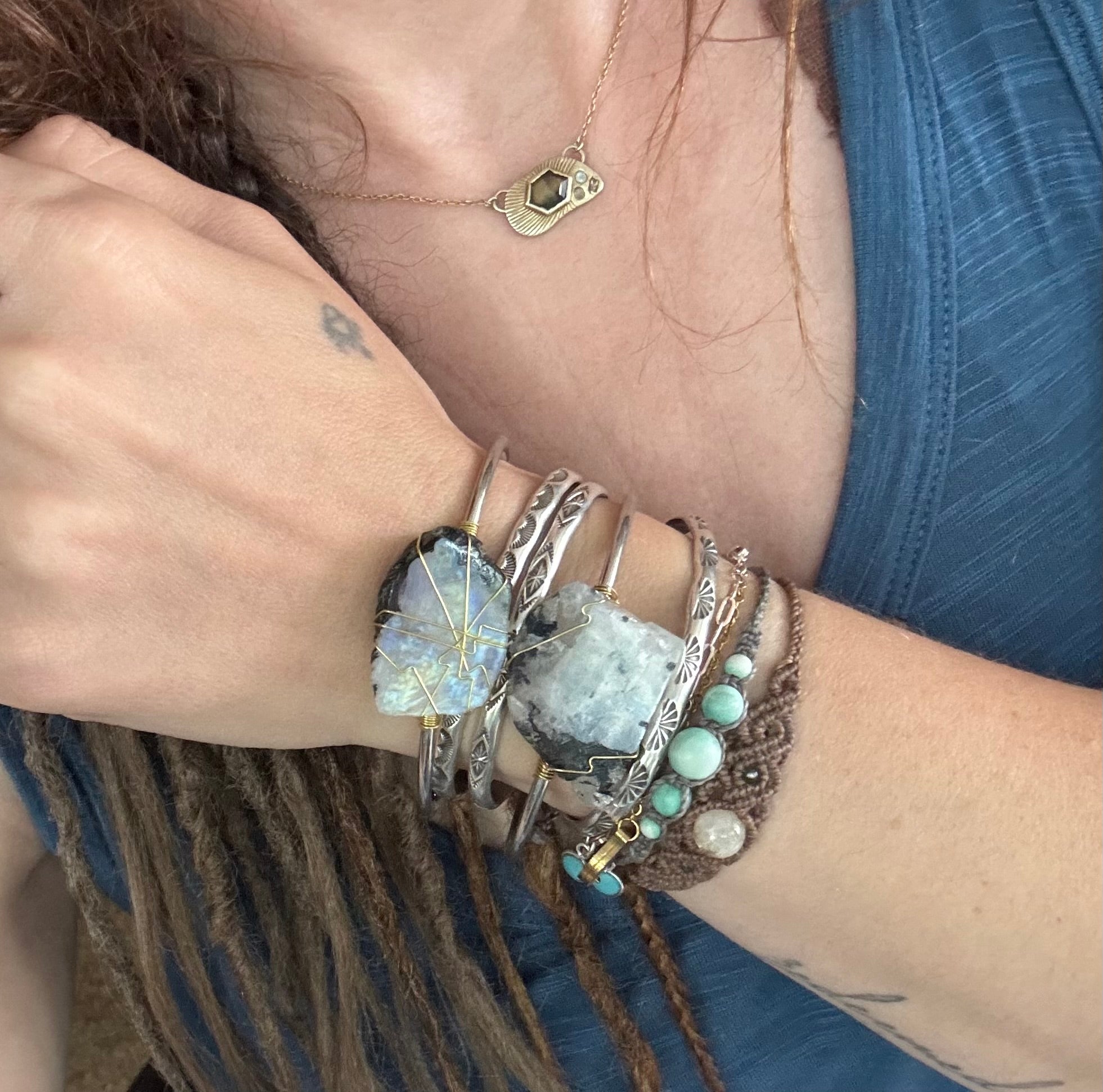 Raw Moonstone Cuff
