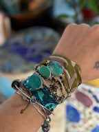 Natural Turquoise Sari Wrap Bracelet