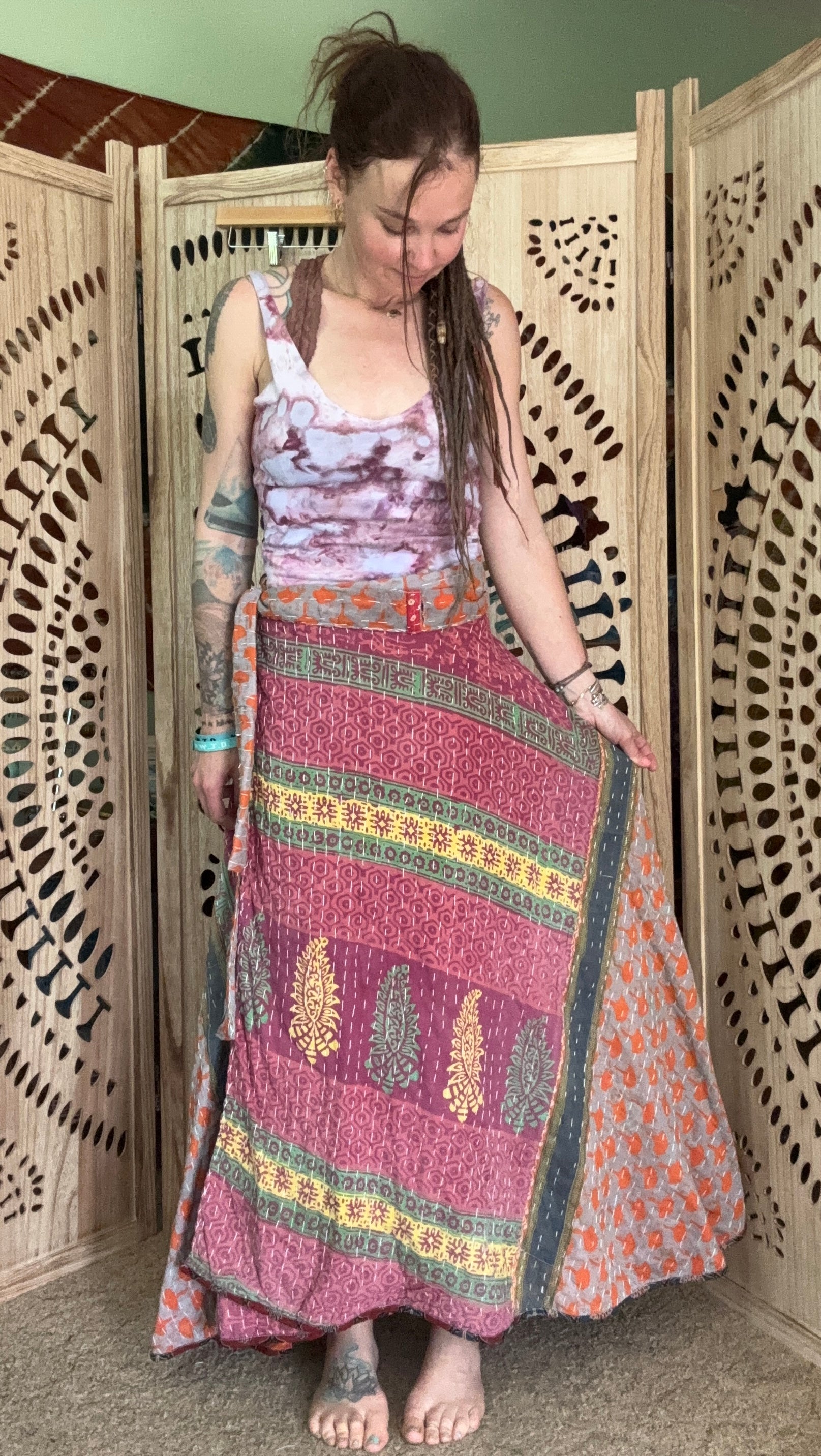 Kantha Wrap Skirt