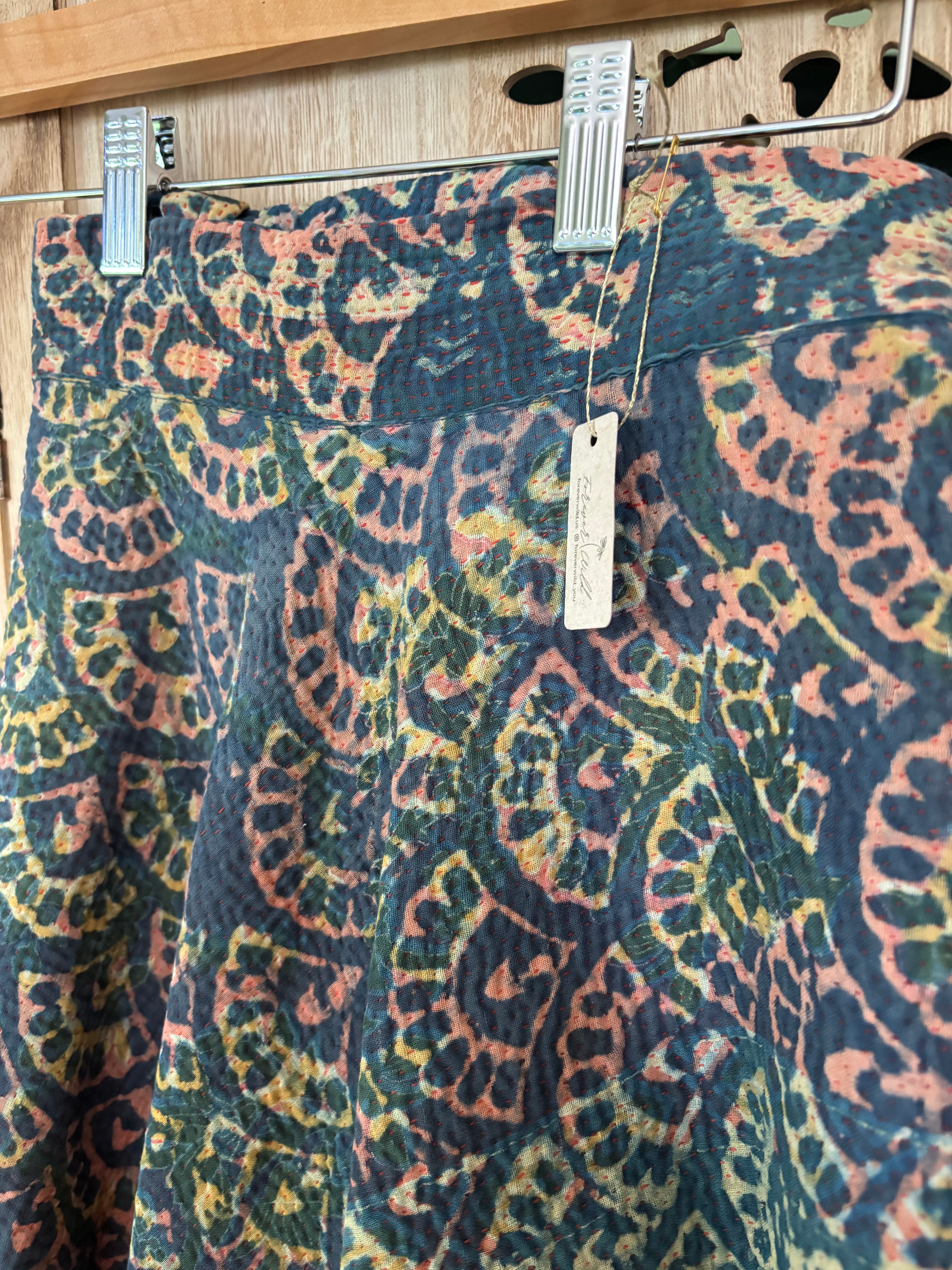 Indigo Kantha Wrap Skirt